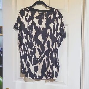 DKNY White Blouse With Black Design